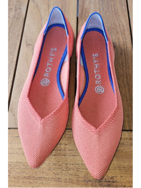 Rothy's Shoes - Rothy’s Retired Rare Persimmon The Point Flats Orange Shoe Size 8.5